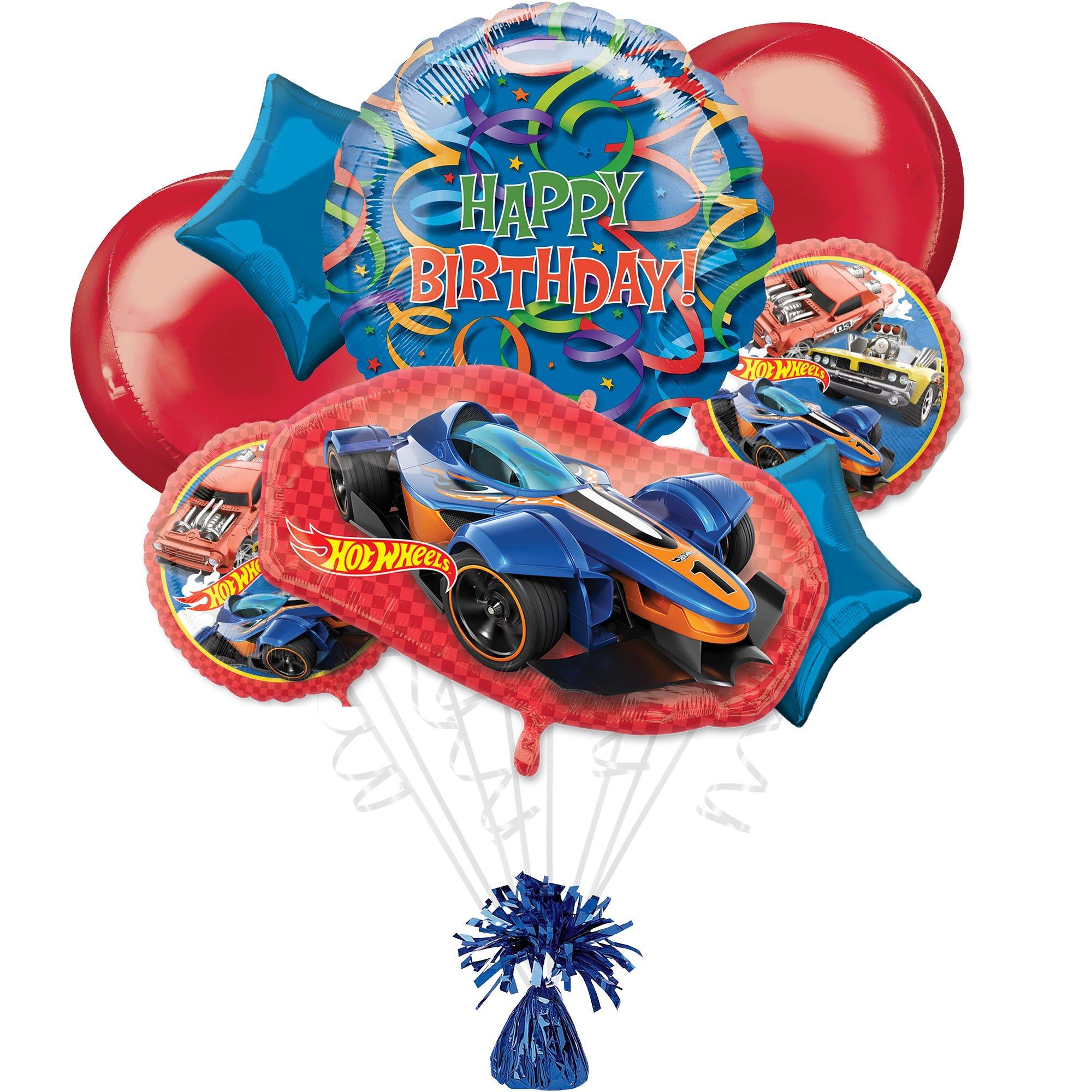 Hot Wheels Foil Balloon Bouquet with Balloon Weight